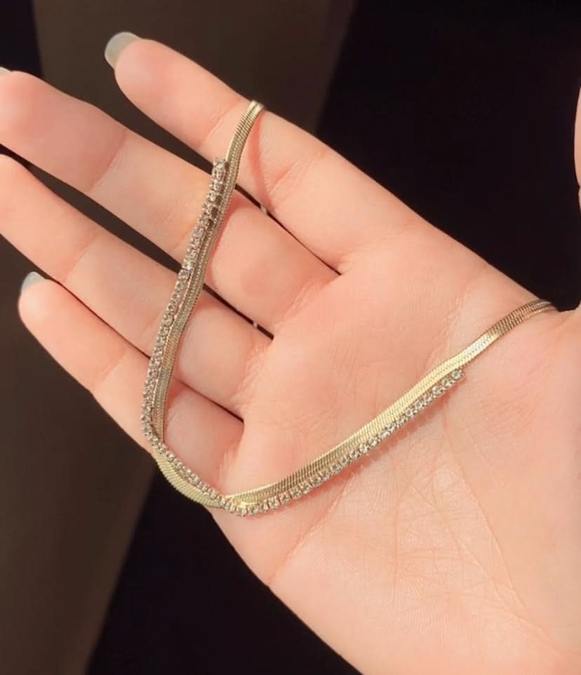 18k Plated Snake Chain Zircon Necklace – Luxury Jewelry for Women - Crazy Women