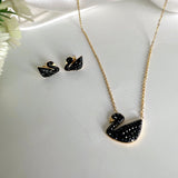 Stainless Swan Earring and Necklace Set - Crazy Women