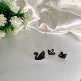 Stainless Swan Earring and Necklace Set - Crazy Women
