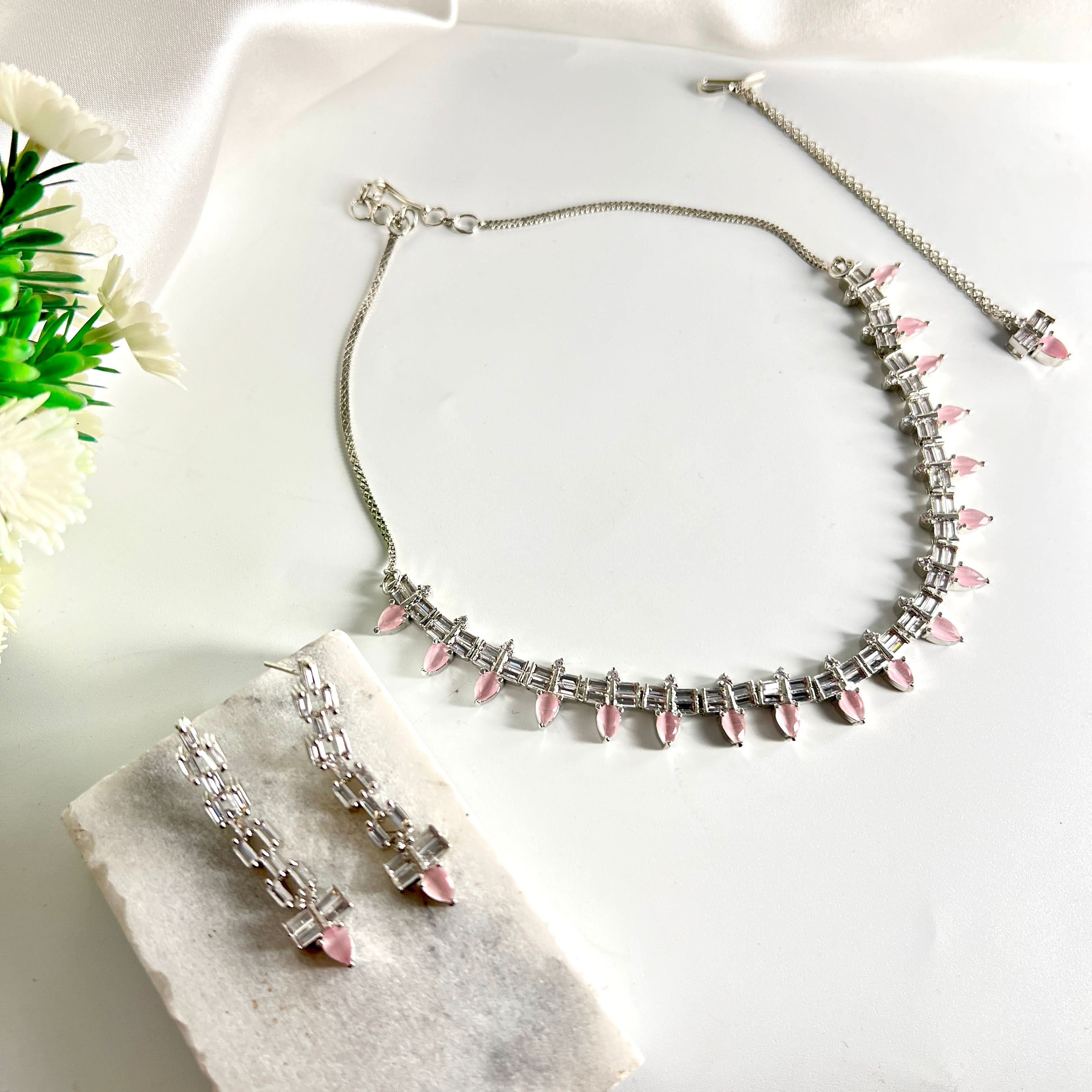 Laxirious Style Light Pink drop stone  Set - Crazy Women