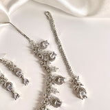 Beautiful AD Necklace Set Zircon White Stone - Crazy Women