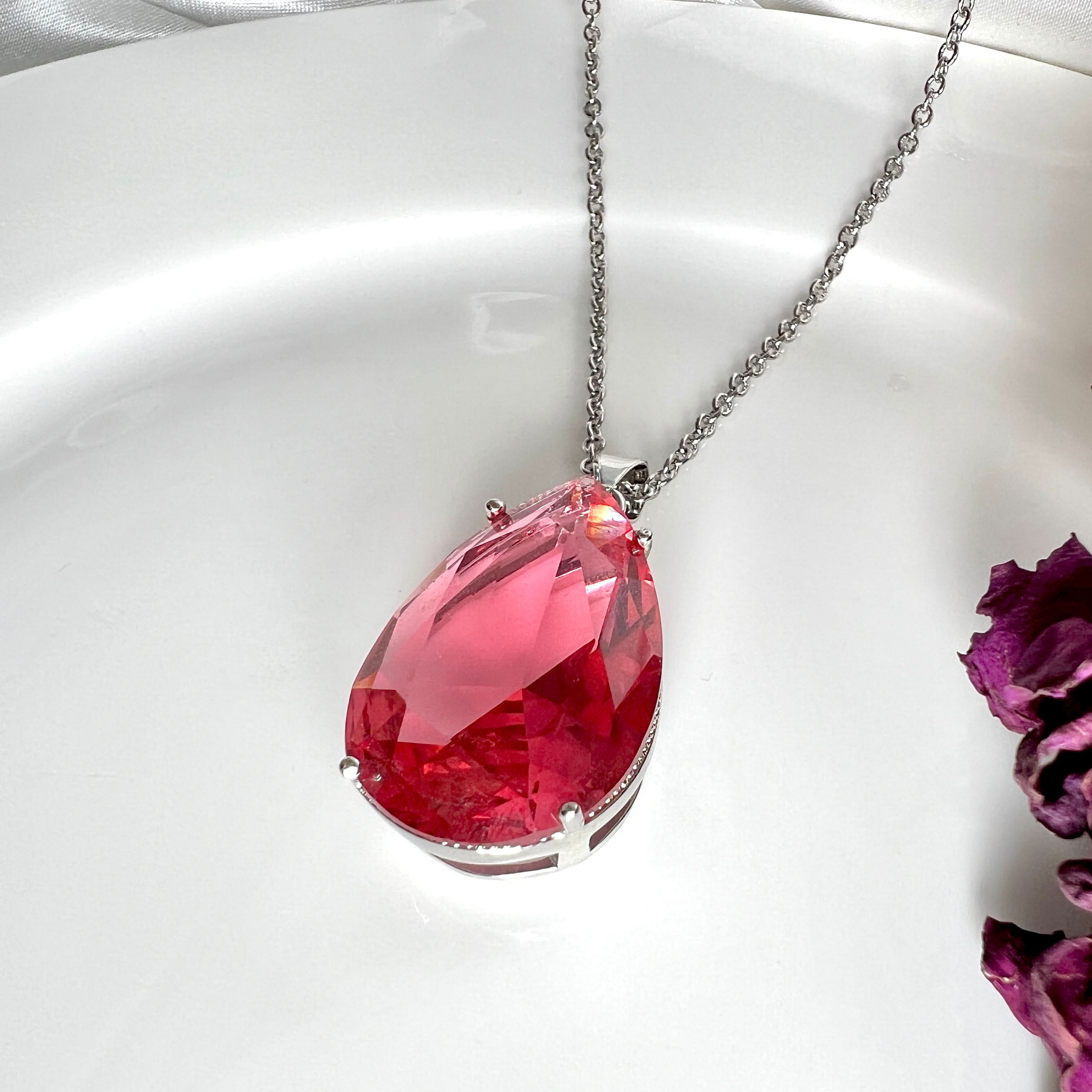 Pink Spinal Necklace Pendant 925 Sterling - Crazy Women