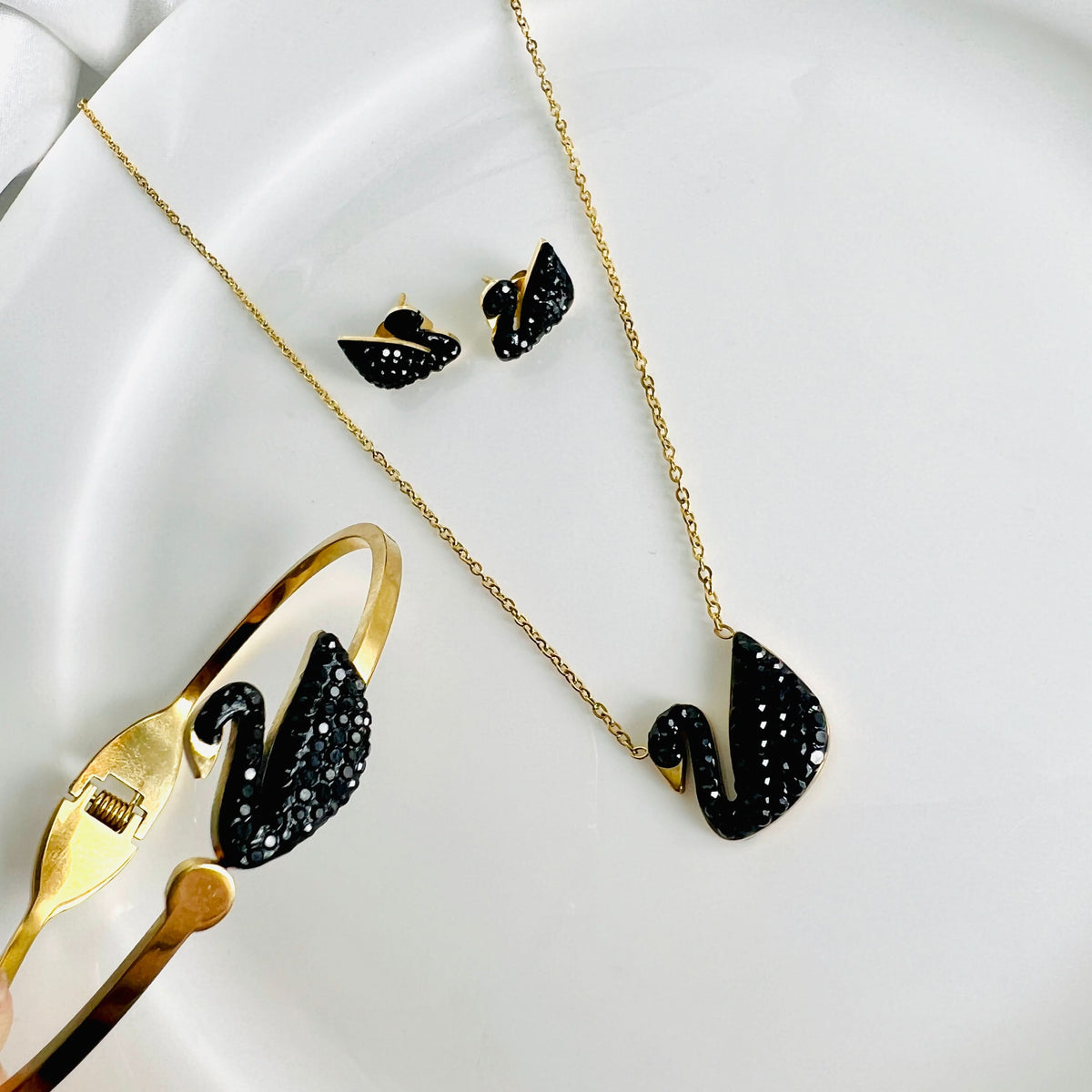 Stainless Bangle, Earring and Necklace Set - Crazy Women