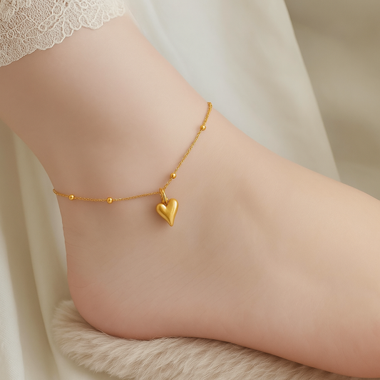 Yellow Chimes Amklets for Women Gold-Plated Heart