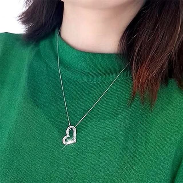 Silver Heart Design with Stones Necklace - Crazy Women