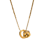 Elegant Interlocking Double Circle Pendant Necklace