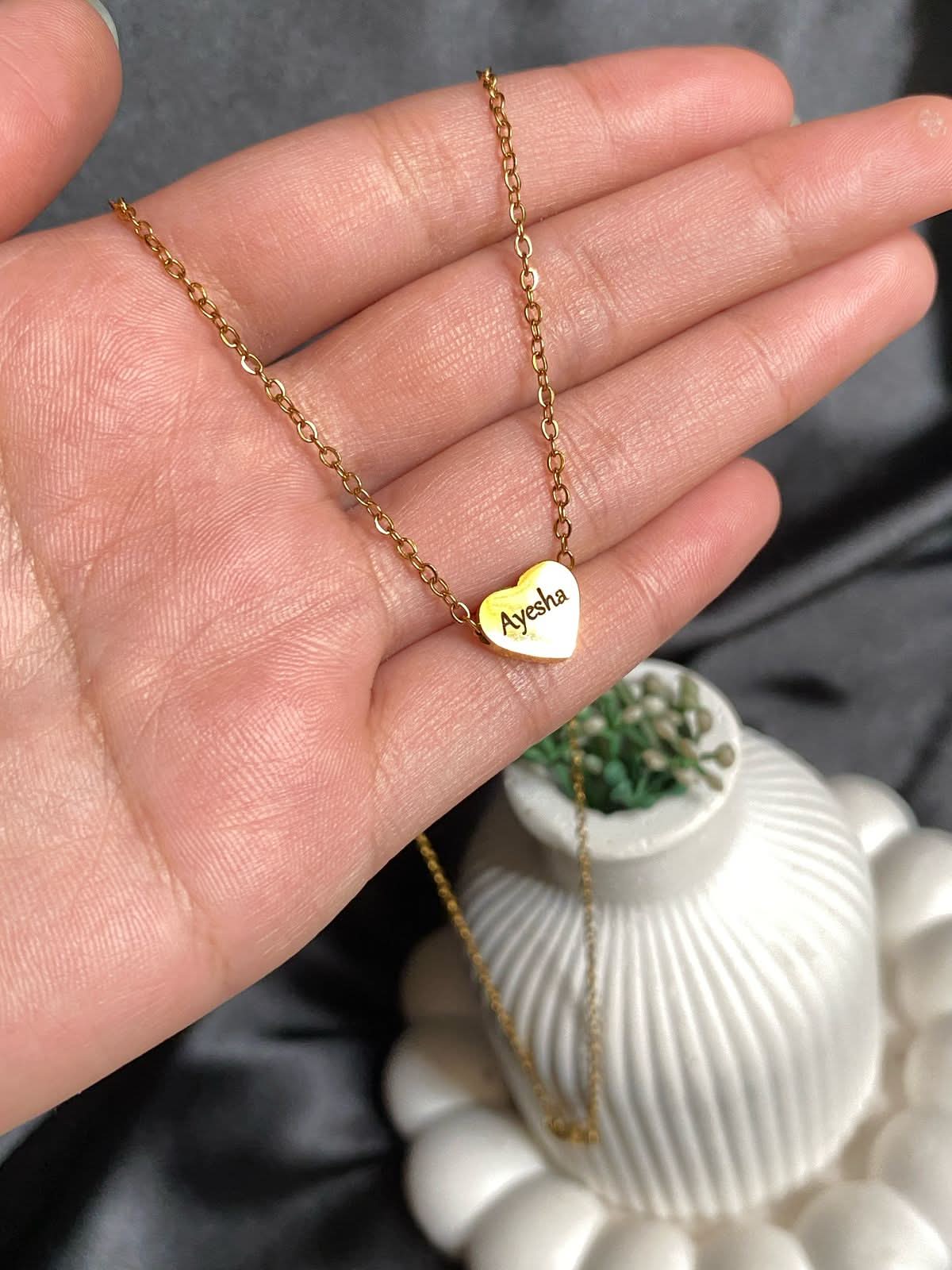 Custom Name Heart Necklace – Personalized Engraved Pendant - Crazy Women