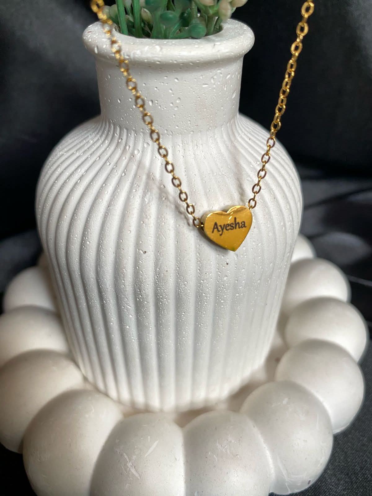 Custom Name Heart Necklace – Personalized Engraved Pendant