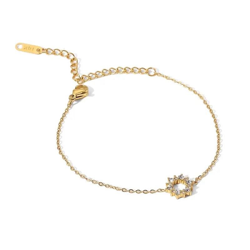 Gold Star Charm Chain Bracelet for Women