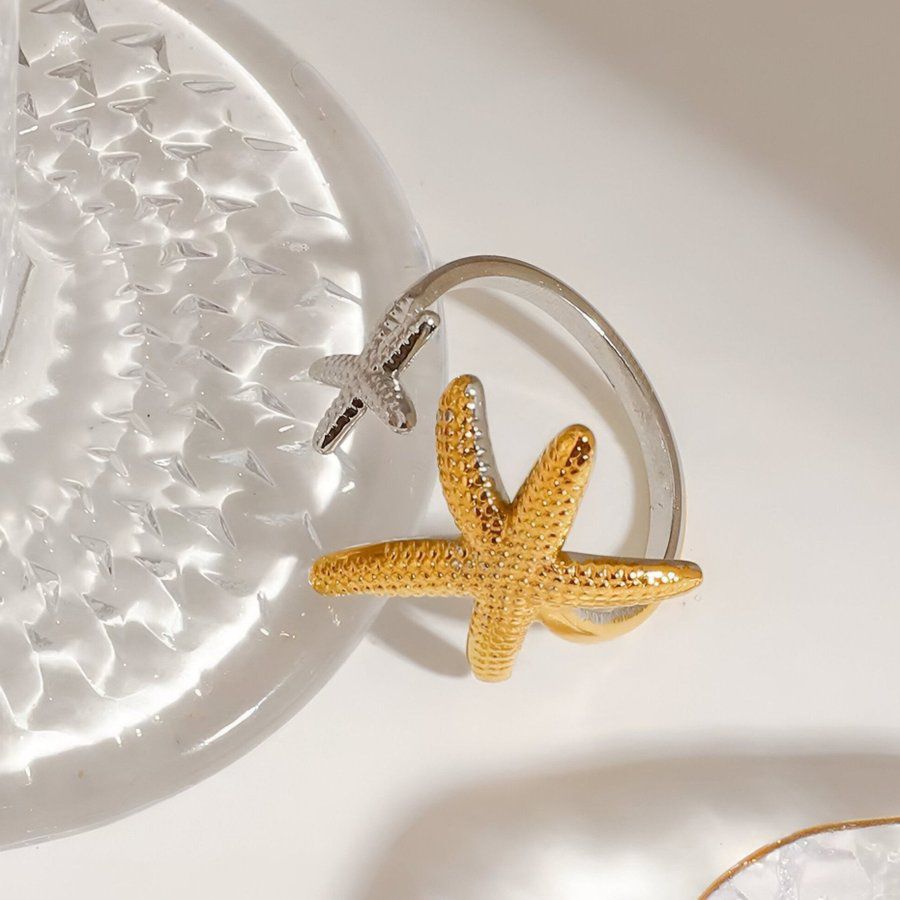 Two-Tone Starfish Adjustable Ring