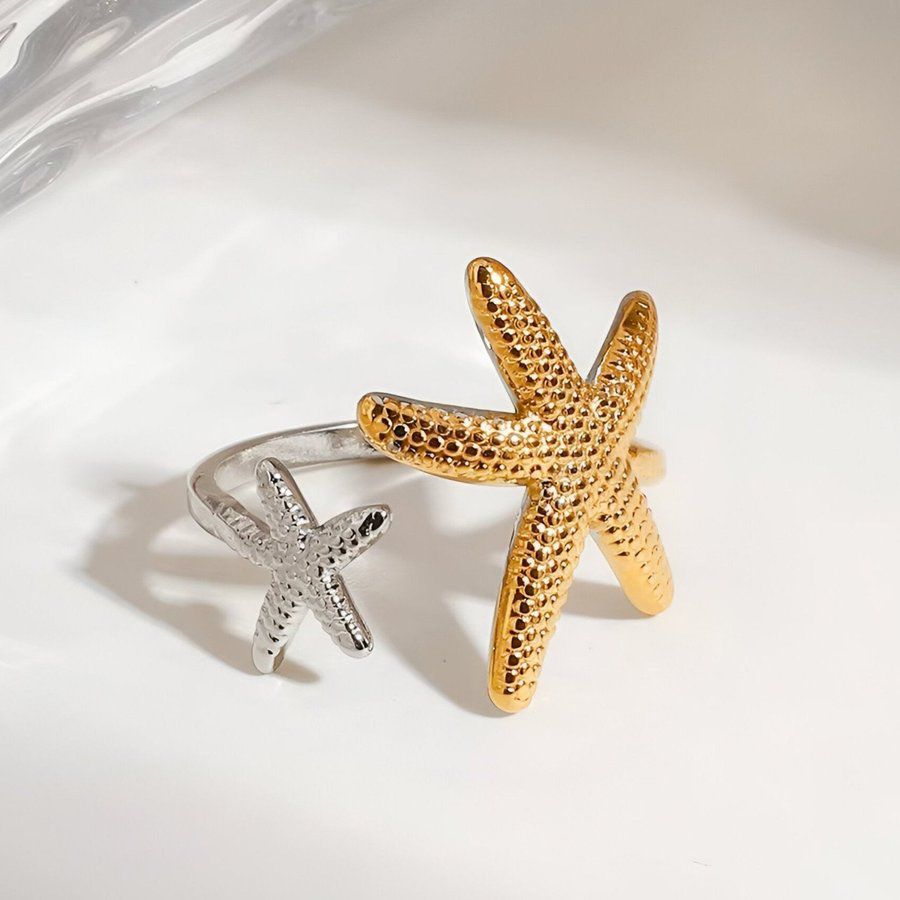 Two-Tone Starfish Adjustable Ring