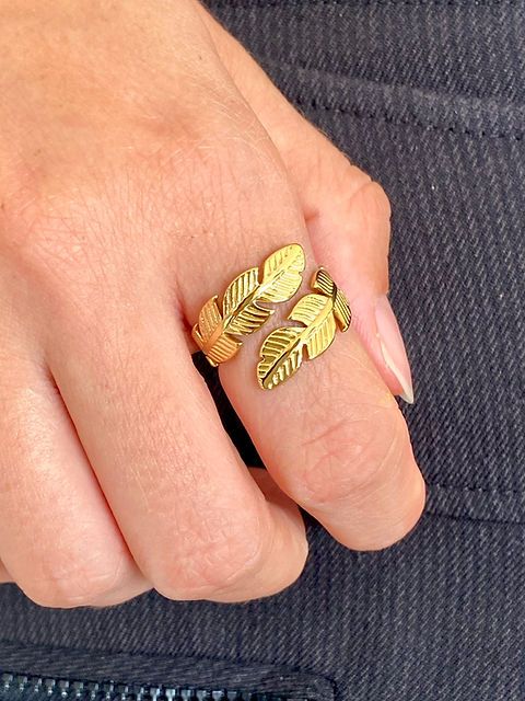 Double Leaf Wrap Ring