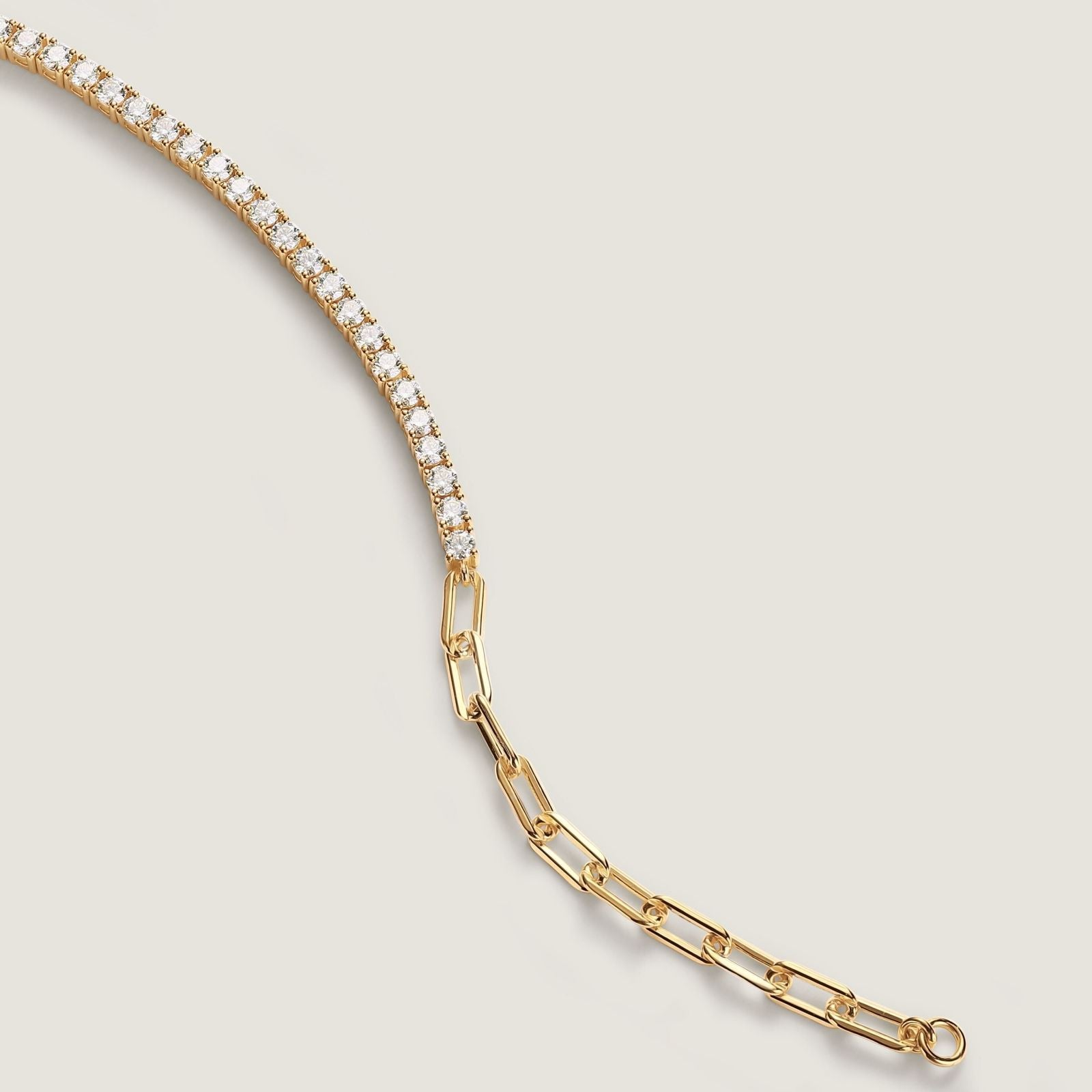 Gold Crystal Chain Bracelet with Adjustable Clasp