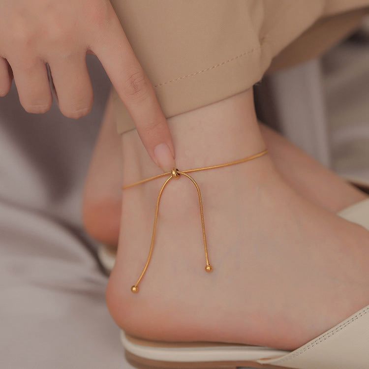 Elegant Adjustable Gold Chain Anklet for Women