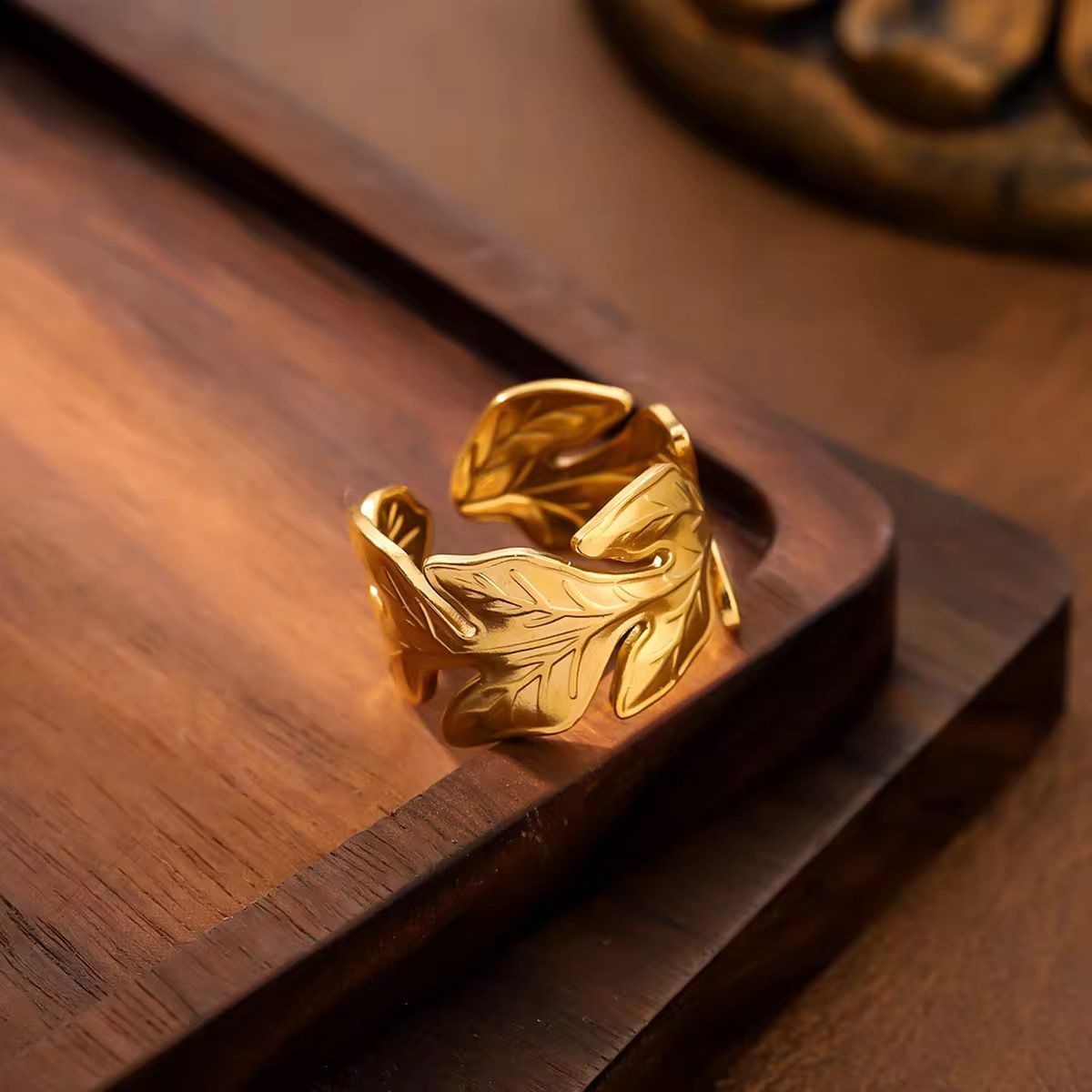 Gold Plated Leaf Wrap Ring