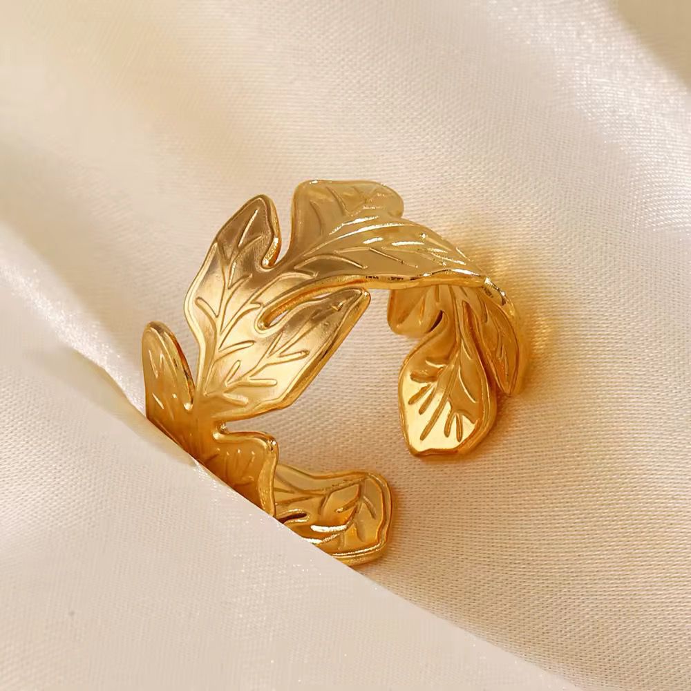 Gold Plated Leaf Wrap Ring