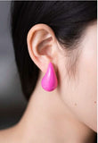 Pink Water Drop Design Earring - Crazy Women