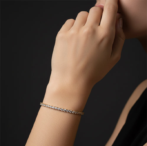 Elegant Golden Tennis Bracelet – Classic & Timeless Jewelry