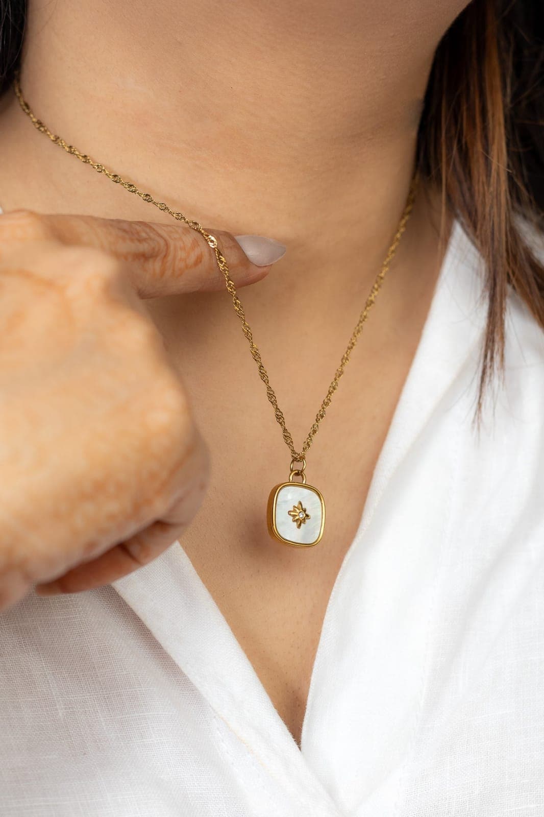 Steel Star Women Necklace Gold Plated