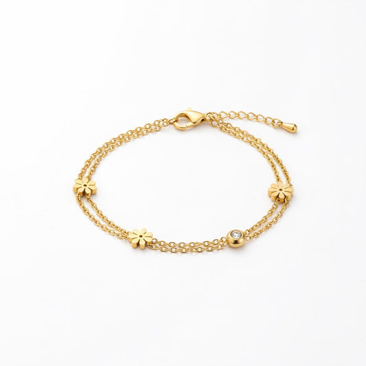 Elegant Floral Gold Bracelet for Women – Lightweight & Stylish Jewelry