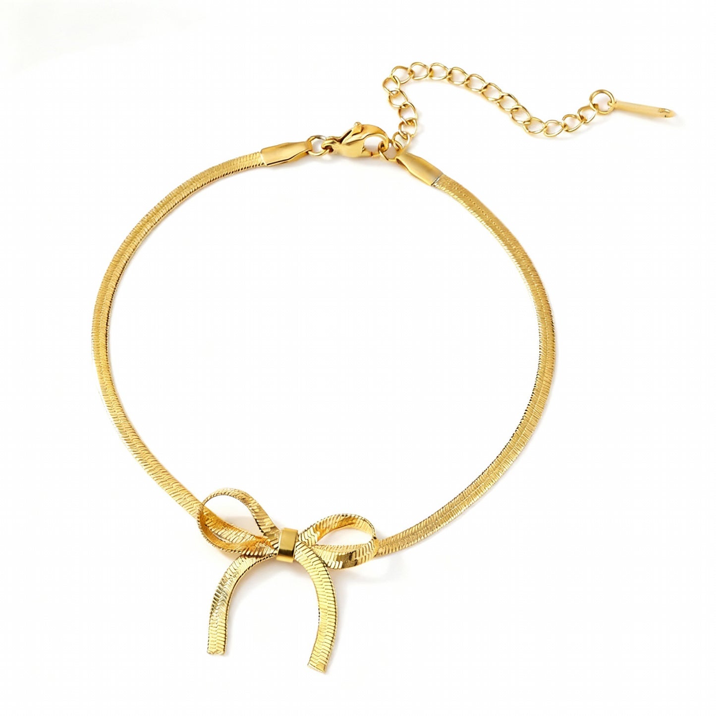 Gold Bow Chain Anklet for Women