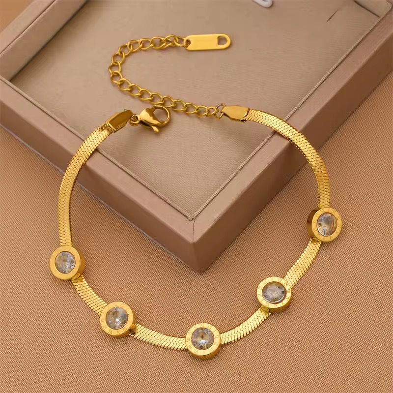 Luxury Gold Plated Diamond Bracelet – Elegant Adjustable Design
