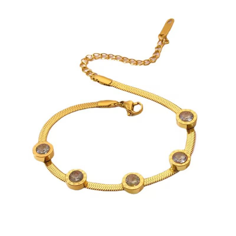 Luxury Gold Plated Diamond Bracelet – Elegant Adjustable Design