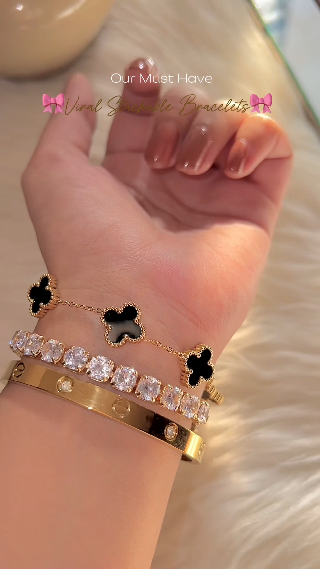 Eterna Luxe Stack Set – Elegant & Luxurious Bracelet and Bangle Set