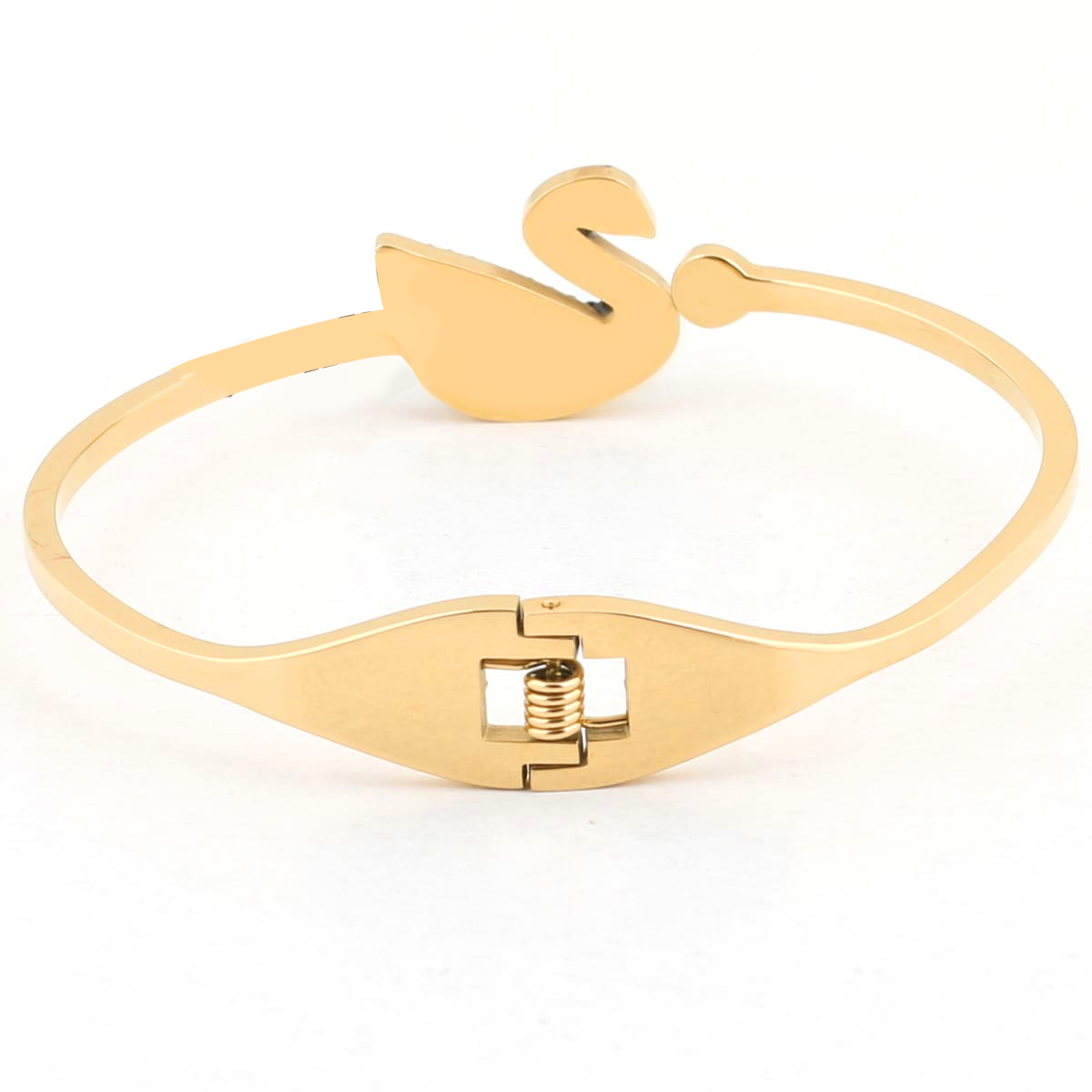 Rhinestone Black Swan Rose Alloy Titanium Steel Bracelet - 3243353 - Crazy Women is the Choice of millions