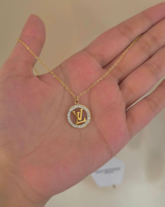 Stainless steel Lv Stone Necklace