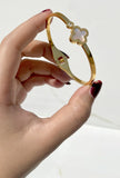White Single Vancleef Gold Bangle | Jewelry Store | Jewelry Shop - Crazy Women
