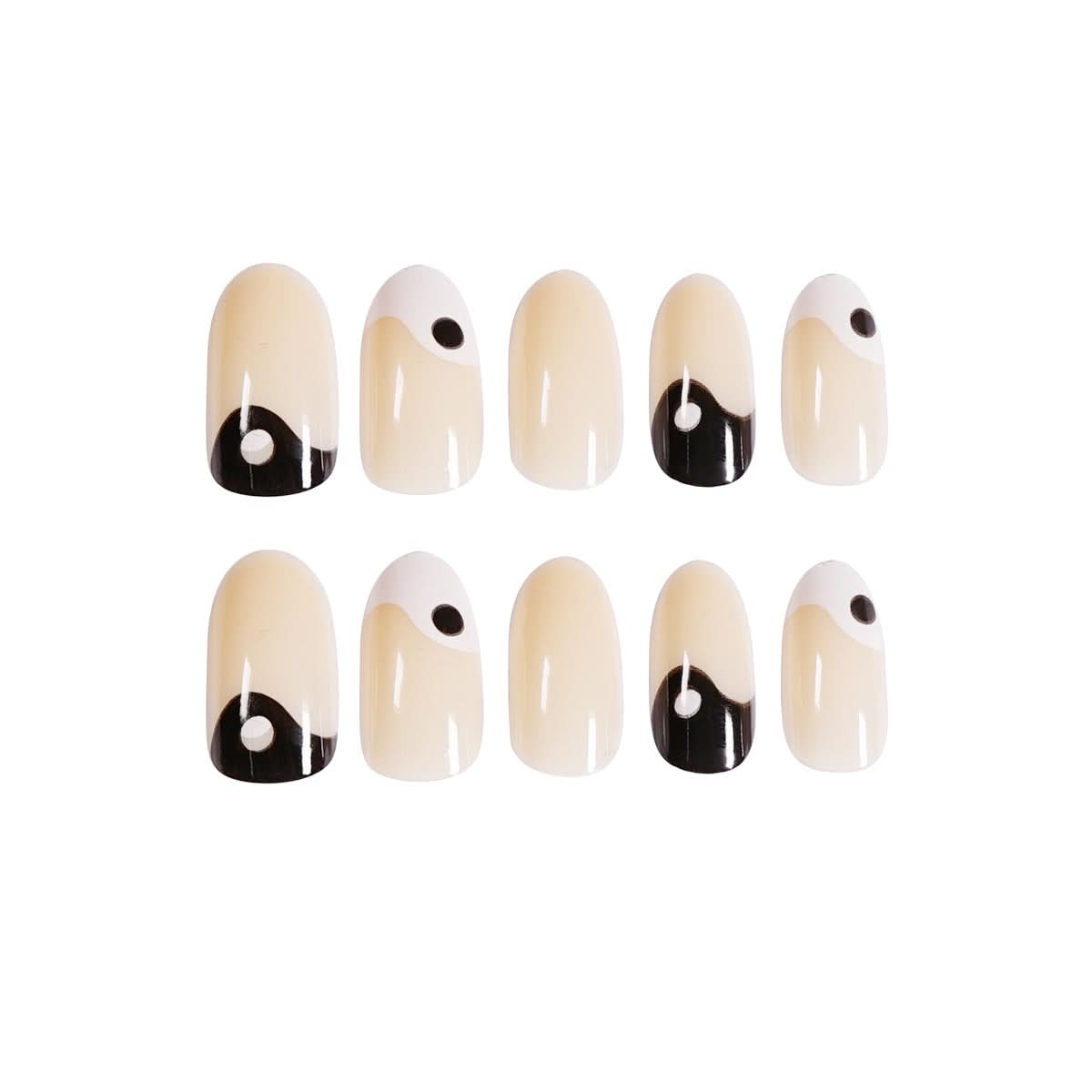 fake nails |  fake nails pakistan 
Retro Tai Chi White And Black Acrylic Nail Patch - 3243251.