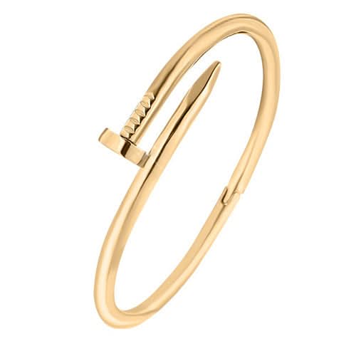 Nail Golden Bangle – Elegant & Durable Stainless Steel Bracelet