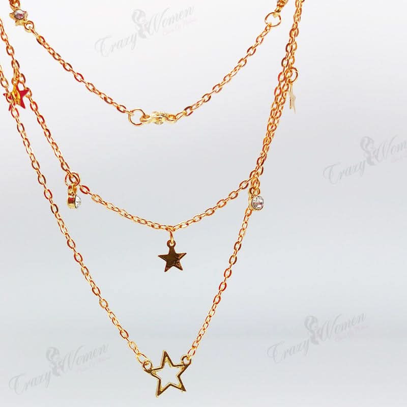 Three Layer Star Pendant Necklace Alloy | Jewelry Online | Jewelry Store